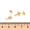 Cross Brass Micro Pave Clear Cubic Zirconia Stud Earrings EJEW-A135-17G-5