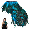 Gothic Style Natural Feather Cape AJEW-WH20067-017A-1