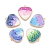 Rack Plating Alloy Enamel Pendants ENAM-N056-366KCG-1