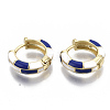 Brass Huggie Hoop Earrings EJEW-S209-06B-3