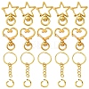 10Set 2 Styles Star Alloy Swivel Clasps with 10Pcs Iron Split Key Rings PURS-YW0001-01A-1
