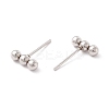 201 Stainless Steel Beaded Horizontal Bar Stud Earrings with 316 Stainless Steel Pin for Women X-STAS-K238-01P-3