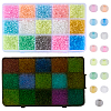 150G 15 Colors Luminous Round Glass Seed Beads SEED-PH0002-44-1