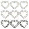 9Pcs 3 Colors Heart Non-woven Fabric Sew on Appliques PATC-FG0002-03-1