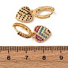 Heart Brass Micro Pave Clear Cubic Zirconia Hoop Earrings EJEW-F384-09G-5
