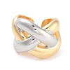 Brass Criss Cross Open Cuff Ring for Women RJEW-C102-08GP-2