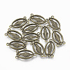 Holy Oval Carved Virgin Mary Tibetan Style Alloy Chandelier Component Links TIBEP-0381-AB-LF-1