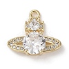 Brass Micro Pave Clear Cubic Zirconia Charms KK-G491-17G-1