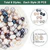 120Pcs 6 Style Large Hole Pearl Beads PEAR-PH0001-13-4