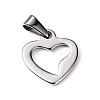 Tarnish Resistant 304 Stainless Steel Open Heart Charms STAS-L210-29P-1