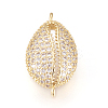 Brass Micro Pave Cubic Zirconia Links ZIRC-L078-035G-NR-1