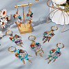 12Pcs 6 Styles Tree of Life Gemstone Keychians KEYC-GO00004-4
