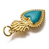 Golden Tone Brass Enamel Pendants KK-K750-01G-D-3