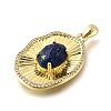 Natural Lapis Lazuli Faceted Oval Pendants KK-U072-19G-2