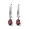 304 Stainless Steel Micro Pave Cubic Zirconia Hoop Earrings STAS-R004-05P-01-3