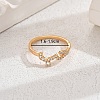 Shiny Brass LOVE Ring with Cubic Zirconia for Women Casual Holiday OT5986-5-1