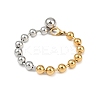 304 Stainless Steel Beaded Bracelets BJEW-Z136-03GP-2