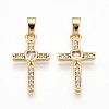 Brass Micro Pave Cubic Zirconia Pendants KK-T070-77G-1