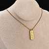 304 Stainless Steel Rectangle Number Pendant Necklaces NJEW-D300-01G-04-2
