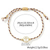 Handmade Flat Round with Cross Brass Resin Beaded Adjustable Bracelets RY0918-6-2