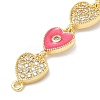 Brass Micro Pave Clear Cubic Zirconia 7 Heart Links Connector Charms KK-H539-14G-02-2