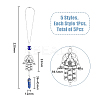 1 Set Hamsa Hand & Evil Eye Hanging Ornament with Bullet Gemstone Charm PALLOY-FH0007-43A-2