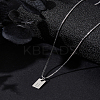 1Pc Stainless Steel Letter Rectangle Pendant Necklaces NJEW-LP0001-34U-P-3