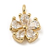 Brass with Clear Cubic Zirconia Charms X-KK-G478-02A-KCG-1