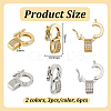 6Pcs 2 Colors Brass Micro Pave Clear Cubic Zirconia Twister Clasps KK-OC0001-47-2