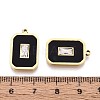 304 Stainless Steel Crystal Rhinestone and Acrylic Rectangle Pendants STAS-T071-15G-3