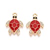 Alloy Rhinestone and Enamel Pendants PALLOY-T092-40G-03-1