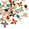 24Pcs 12 Style Glass Rhinestone Pendants FIND-TA0003-03-1