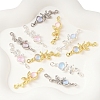 12Pcs 6 Colors Alloy & Glass Butterfly Connector Charms FIND-FS0004-08-3