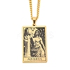 304 Stainless Steel Tarot Pendant Necklaces NJEW-A026-01G-11-1