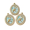 304 Stainless Steel Enamel Pendants STAS-P406-27B-G-1
