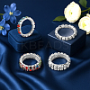 8Pcs 4 Styles Rhinestone Tennis Chains Stretch Ring for Women RJEW-HY0001-07A-4