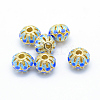 Electroplate Brass Enamel Beads KK-K185-02A-RS-1