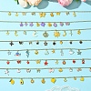 Star Flower Butterfly Ribbon Crown 304 Stainless Steel Cable Chain Necklaces NJEW-FS00010-5
