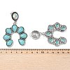 Alloy Synthetic Turquoise Dangle Stud Earrings EJEW-U053-09B-AS-5