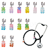 12Pcs Bear Resin Stethoscope Pendant Decorations HJEW-OC00160-1