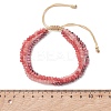 Adjustable Dyed Natural Malaysia Jade Beaded Multi-strand Bracelets for Women Men BJEW-JB13577-02-2