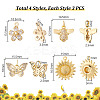 12Pcs 4 Styles Brass Pave Cubic Zirconia Pendants KK-GA0001-75-2
