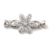 Brass Pave Clear Cubic Zirconia Fold Over Clasps KK-M243-15P-1