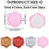 80Pcs 4 Colors Rose Adhesive Wax Seal Stickers DIY-CP0010-20-2