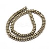 Faceted Rondelle Natural Pyrite Beads Strands G-I126-11-6x4mm-2