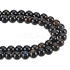 2 Strands Natural Black Onyx Beads Strands G-GO0001-15B-1