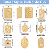 16Pcs 8 Styles 304 Stainless Steel Pendants STAS-SC0010-14-2