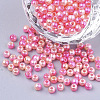 Rainbow ABS Plastic Imitation Pearl Beads OACR-Q174-5mm-04-1