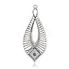 Teardrop Antique Silver Plated Alloy Synthetic Turquoise Big Pendants PALLOY-J595-01AS-2