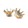 Alloy Rhinestone Crown Beads FIND-NH0001-19G-2